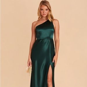Emerald Green Satin Birdy Grey Dress